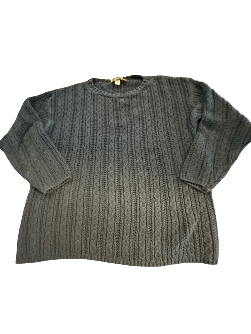 Vintage Cable Knit Sweater Navy Size M Made in USA 100% Cotton Grandmacore